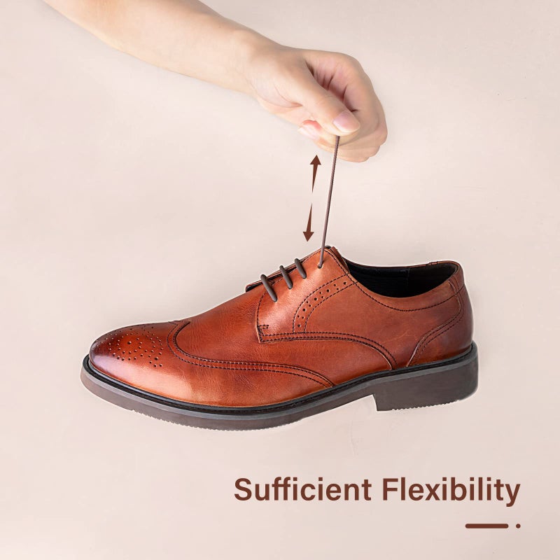 INMAKER No Tie Dress Shoe Laces for Men, Waxed Thin Oxford Round Shoelaces - Image 5